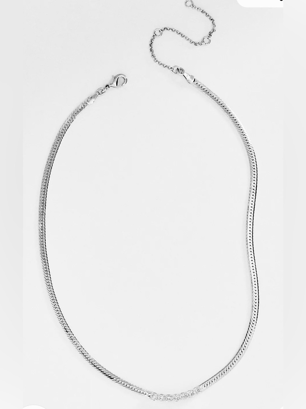 Anthropologie Crystal Herringbone Necklace